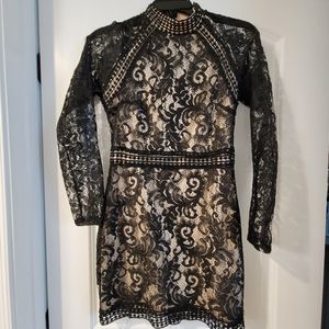 Parisian brand size 6 black dress with lace